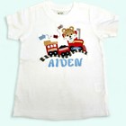 Personalized Birthday Train Shirt   Boys Tee   Embroidered T-shirt  
