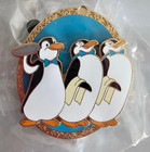 Disney Pin Mary Poppins Dancing Waiter Penguins 60th Anniv  Double Layered