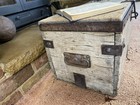 Old Antique Pine Chest  Vintage Wooden Storage Trunk  Blanket Box  Coffee Table 