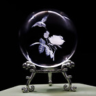 3d Laser Crystal Ball Paperweight Hummingbird Figurines Glass Crystal Ball 