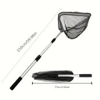 Telescopic Folding Aluminum Handle Fishing Landing Net 3 Section Extending Pole