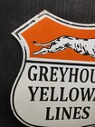 Porcelain Greyhound Yelloway Lines Enamel Metal Sign Plate Size 24  X 24  Inches