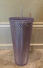 Starbucks Silver Platinum Studded Cold Cup Tumbler Bling Holiday 2019 24 Oz New