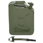 2pcs Jerry Can 5 Gallon 20l Gas Can Army Backup Metal Steel Tank W  Spout Green