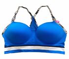 Victorias Secret Pink Wireless Push-up Padded Sport Bralette Bra Large Blue