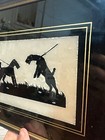 Vintage 1930s Silhouette Framed Picture Airedale Terrier Schnauzer Dogs Reliance