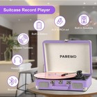 Record Player 3 Speed Turntable Portable Suitcase With Bluetooth Purple 