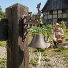 Lady With Geese Dinner Bell Cast Iron Wall Mount Antique Style Rustic Finish