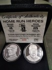 Highland Mint Home Run Heroes Roger Maris Mark Mcgwire Fine Silver Set  2489