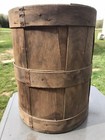 Old Antique Primitive Wooden Wood Bucket Barrel Keg