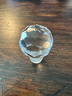 Vintage Heavy Cut Prism Crystal Etched Clear Glass Decanter Bottle Stopper Only