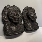 1920s Abraham Lincoln Copper Clad Bookends Pair Art Craft Products Co Chicago