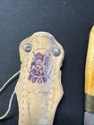 Vtg Finnish Puukko Nordic Wood Handle Sami Knife   Leather Sheath 6    Signed