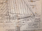 Vintage Blueprint Plans Chesapeak Bay Skipjack Oyster Dredge Boat 3 Lg  Sheets