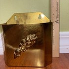 Brass Wall Pocket Letter Holder Hanging Storage Keys Mid Century Vintage