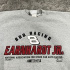 Vtg Dale Earnhardt Jr Sweatshirt Mens Medium Grey Fleece Crewneck Bud Racing Y2k