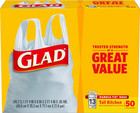 Tall Kitchen Trash Bags 13 Gallon  Unscented Garbage Bags  Handle-tie  50 Count