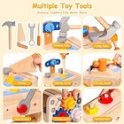Kids Tool Set With Apron  39 Pcs Wooden Toddler Tool Bench Box Montessori