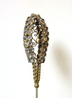 Antique Hatpin Large Elongated Rhinestones Filigree