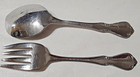 Oneida Baby Fork   Spoon Set Oneidacraft Deluxe Stainless 4   