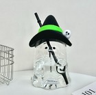 28oz China Starbucks Halloween Green Ghost Glass Bear Straw Cup   Hat Lid