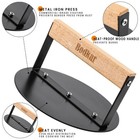 Burger Press 6  Round Heavy-duty Cast Iron Smash Bacon Press Meat Steak Press