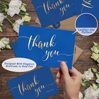 24 Pack Gold Foil Thank You Cards With Envelopes And Stickers Leather Texture 4x
