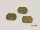 Lot Of 3 Vintage Brass Coin Meter Tokens Oval Shaped Stamped 111 Coins