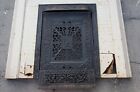 Antique 1800 s White Cast Iron Fireplace Mantle Complete With Insert Original 