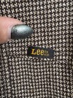 Vtg 70   s Lee Riders Western Shirt Brown Houndstooth Polyester Pearl Snaps