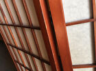 4 Panel Shoji Screen Room Divider 6ft Freestanding Privacy Brown Wood White