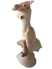 Vintage 1970s Large 11  Folk Art Shellcraft Pelican Mama And Baby With 10  Conch