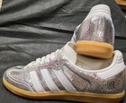 Adidas Size 8  Womens  Samba Og Cracked Metallic  Silver white Gum Sole New Nib