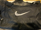 Nike Large Black Polyester Duffle Gym Bag Zip Adjustable Strap Logo
