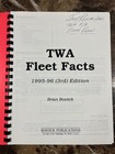 Twa Airlines Fleet Facts 1995-96 Edition Book Booklet A330 727 747 767 L-011 Dc9