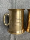 Brass Art Ware Solid Pedestal Handled Stein Tankard Heavy Mugs Set Of 2 India