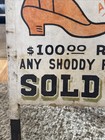 1890s Watsontown Boots And Shoes Antique Advertising Canvas Sidewalk Sign Pa