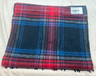 Club Room Mens Blue   Red 100  Cashmere Plaid Scarf Soft Warm Fringe 64 X 12 Nwt