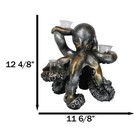 Large Rustic Bronze Deep Ocean Octopus Candle Holder Statue Kraken Sea Monster