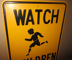Watch - Children - Old Vintage Original -usa Highway -big 6lb Sign - School Park