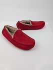 Ugg Ascot Slippers Mens Size 9 Red Suede Shearling Lined Loafers 1101110