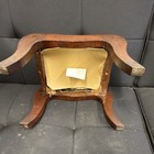 Antique Wooden Footstool Floral Needlepoint Rectangular Brown Red Green