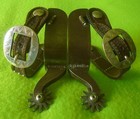 Tom Balding Heavyduty 1-1 4  Wide Band Spurs   Nice Silver Buckles Tooled Straps