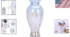 Hand Blown Glass Vase 11 8  Tall In Blue And White For Elegant Centerpiece