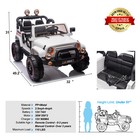 2 Seater 12v Battery Kids Ride On Car Truck W 3 Speed mp3 led cover remote White