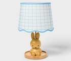Miffy Wooden Table Lamp W  Blue Grid Shade Pillowfort  new   Perfect Condition