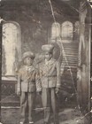 Vintage Photo 1920s African American Boys Uniform Studio Portrait-damage