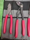 New    Snap-on Tools Usa Red 4pc Plier Set W storage Pouch Pl4tgkb1
