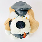 Vintage Hubie Plush Bulldog Cigar Smoking Biker Dog 11  Green Plastic Eyes