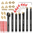 21pcs Indexable Lathe Turning Tool Kit - 3 8   Shank  Metal Holder Set   Inserts